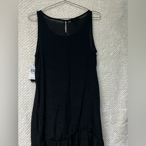 AGB Womens Black Dress Ruffle Hem Sleeveless Knee Length Loose Fit Casual Medium - Picture 7 of 9